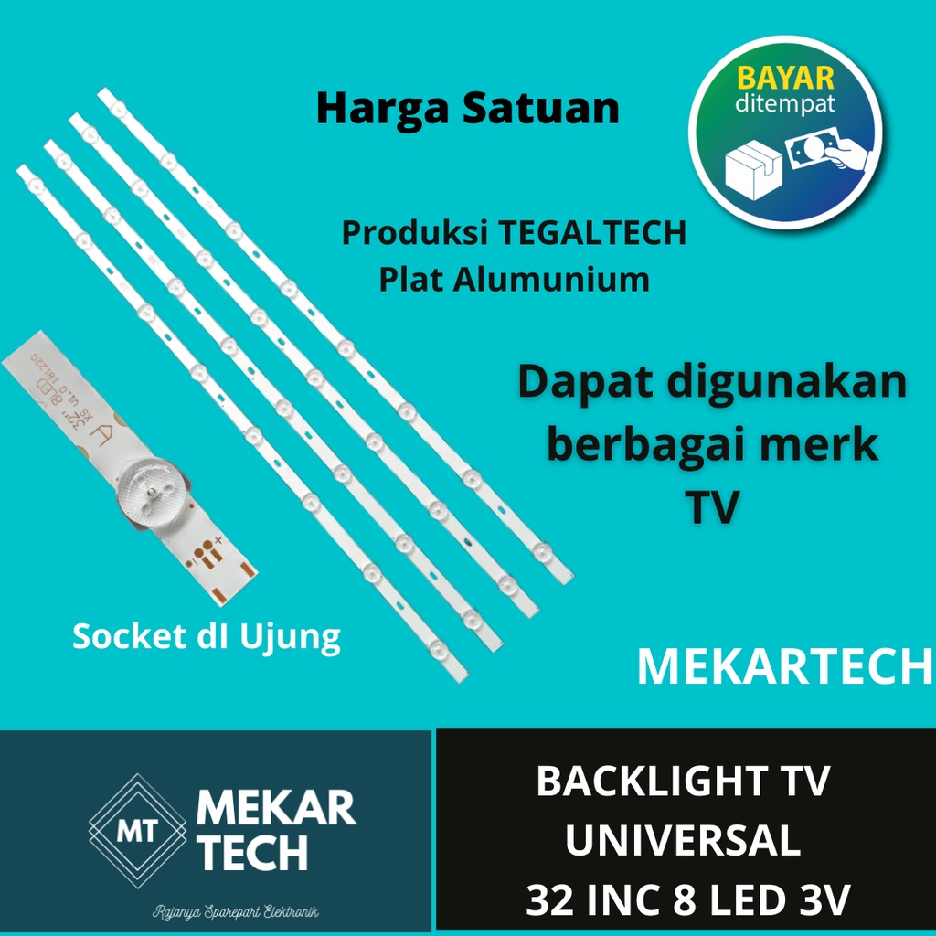 BACKLIGHT TV LED 32 INC UNIVERSAL 8 LED 3 VOLT BL MULTI 32 INC 8 KANCING 3V