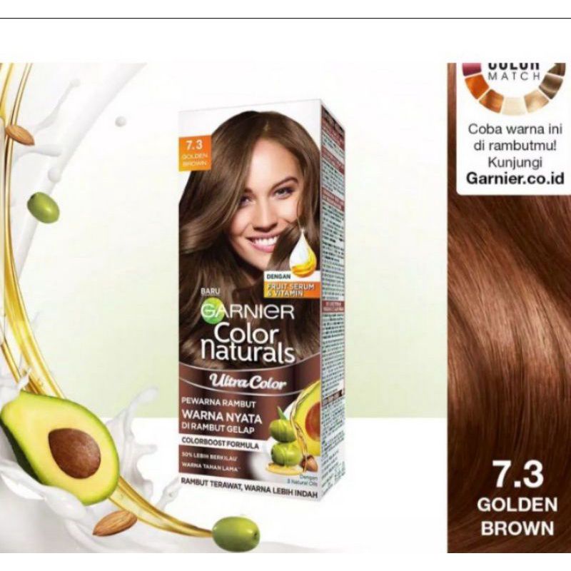 Garnier Color Naturals Hair Color - 7.3 Golden Brown (Cat / Pewarna Rambut Permanent)