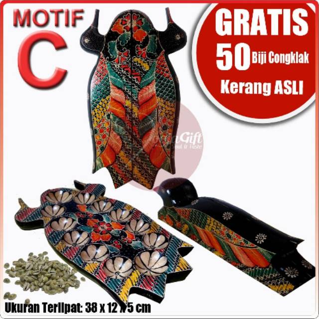 Congklak Kayu Lipat model Bebek (12 lubang)