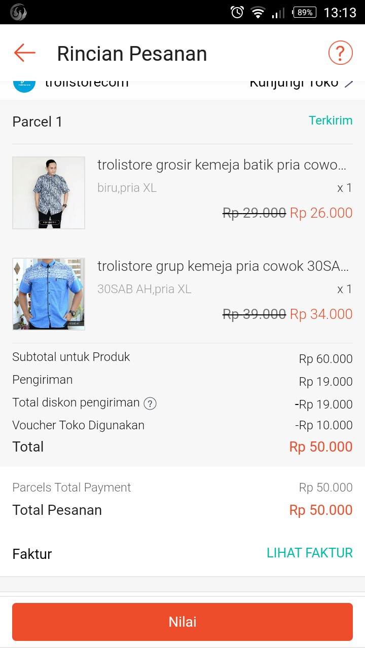 Trolistore Grosir Kemeja Batik Pria Cowok Terlaris Motif Segangsal Harga Murah Biru Merah Hijau