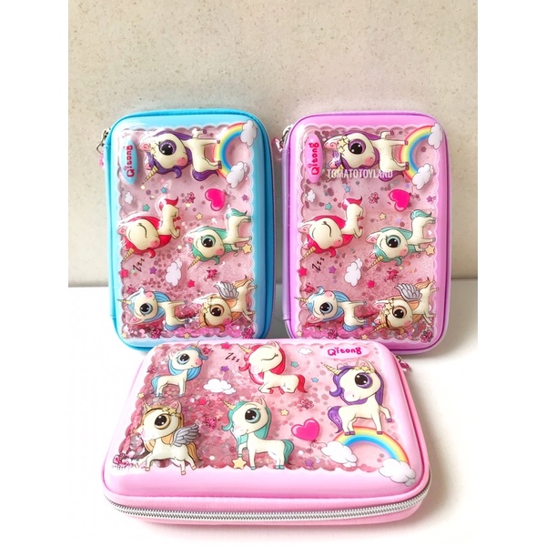 

Pensil Case Kotak Pensil Anak Unicorn Glitter Water