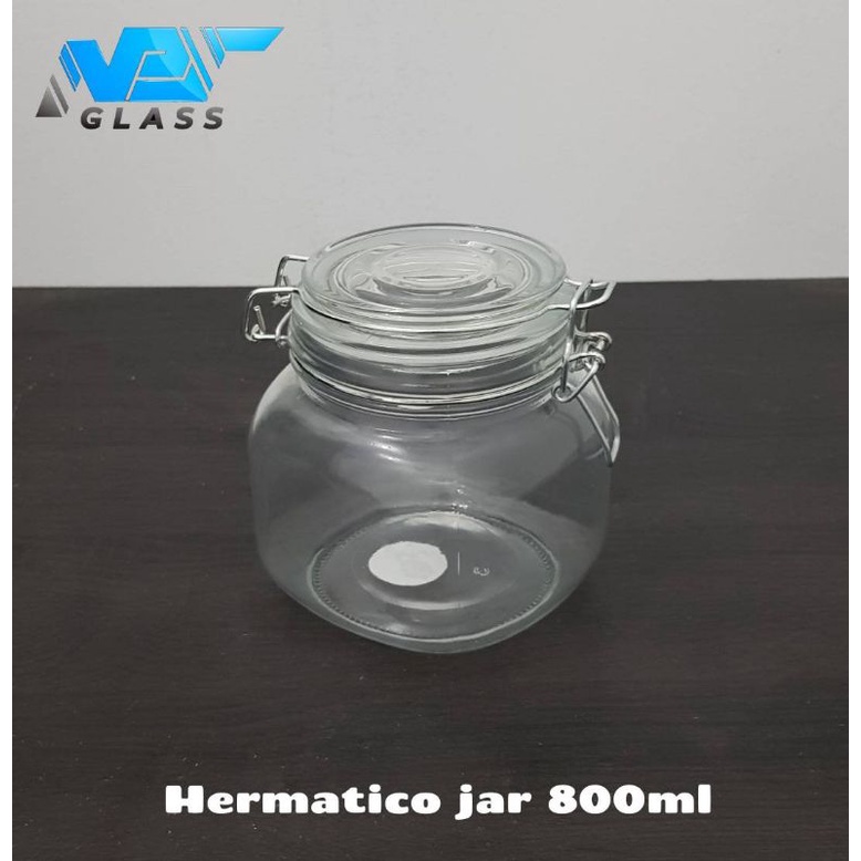 JKKDU800 jar kaca hermatico 800ml / toples kaca kedap udara 800ml