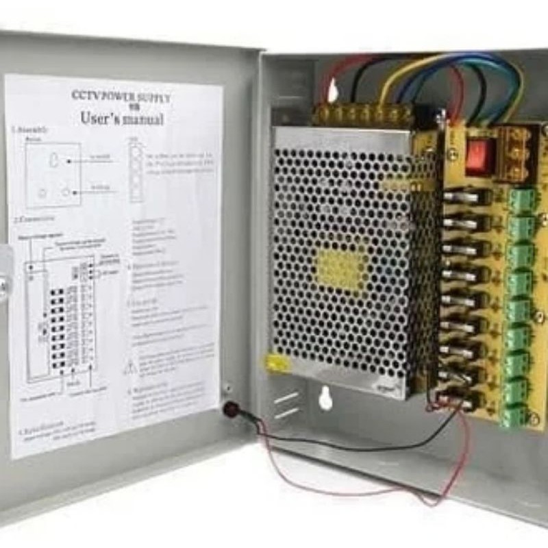 Power Suplay Panel Box 9 Channel DC12V Murni 10A