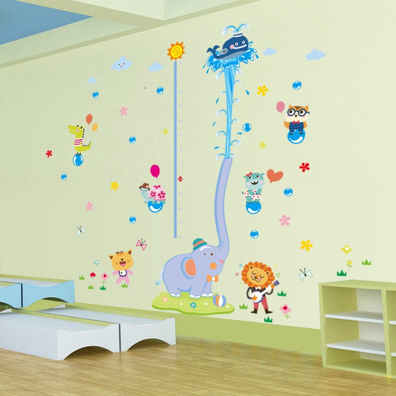 (TXXL) RELIZA WALL STICKER PENGUKUR TINGGI BADAN GAJAH BIRU GROW UP SK2004 STIKER DINDING