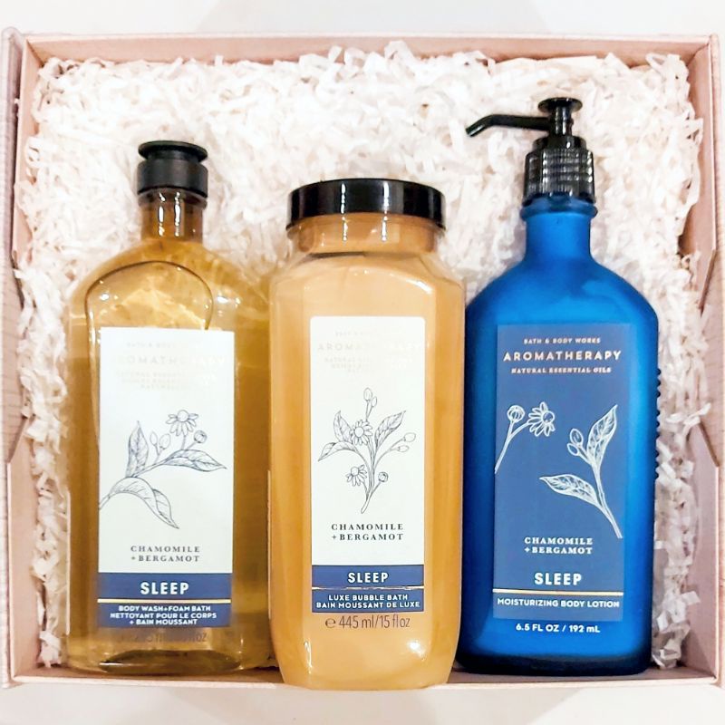 BBW AROMATHERAPHY SLEEP CHAMOMILE + BERGAMOT GIFT SET PAKET BATH &amp; BODY WORKS