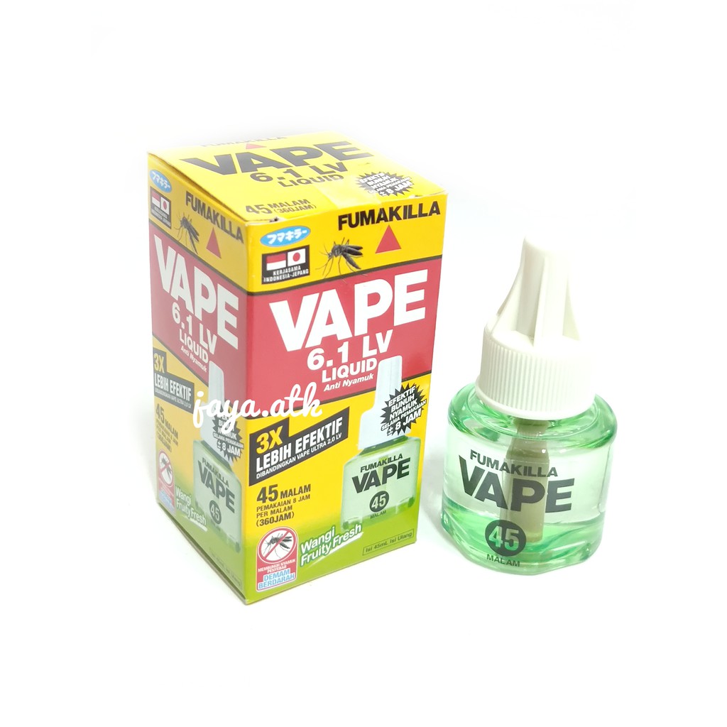 OBAT NYAMUK CAIR REFILL ISI ULANG VAPE 45 MALAM 6.1 LV LIQUID VAPE FUMAKILLA