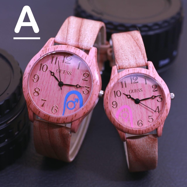 Jam Tangan Couple Guess Wood