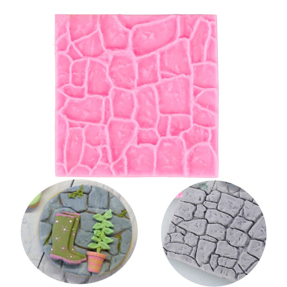 POPULAR DIY 3D Castle Farm Chocolate Baking Sugar Craft Rock Stone Fondant New Bakeware Cake Mold Kitchen Wall Silicone Mould