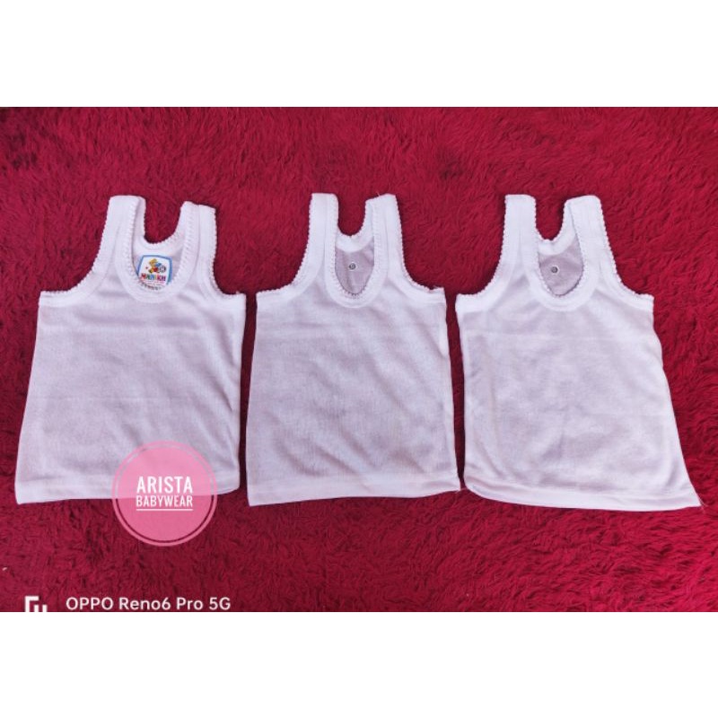 (Ecer/satuan) SINGLET PUTIH POLOS bayi&amp;anak size S,M,L,XL