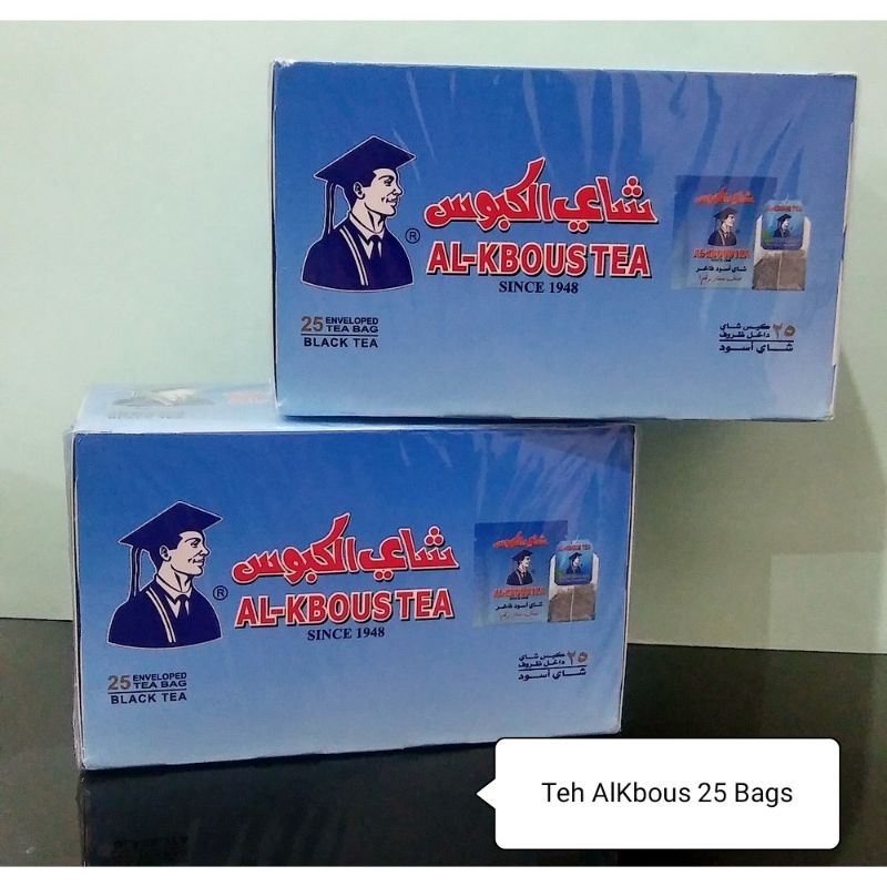 

TEH CELUP IMPOR AL-KBOUS BLACK TEA ISI 25 BAGS ALKBOUS AL KBOUS ALKABOUS