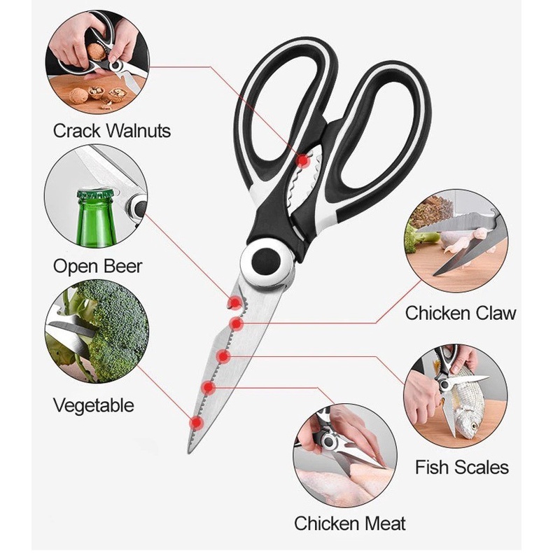 Gunting Tajam Dapur Tulang Ayam Daging Sayur Kitchen Scissor Stainless