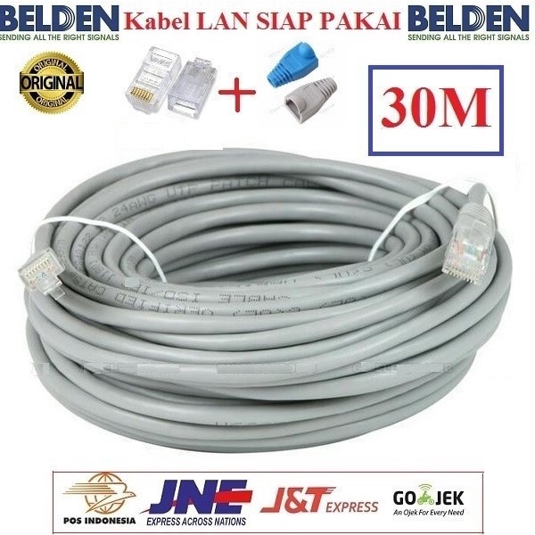 Kabel Lan Belden Cat 5E USA 30 meter Siap Pakai/30M / 30meter UTP