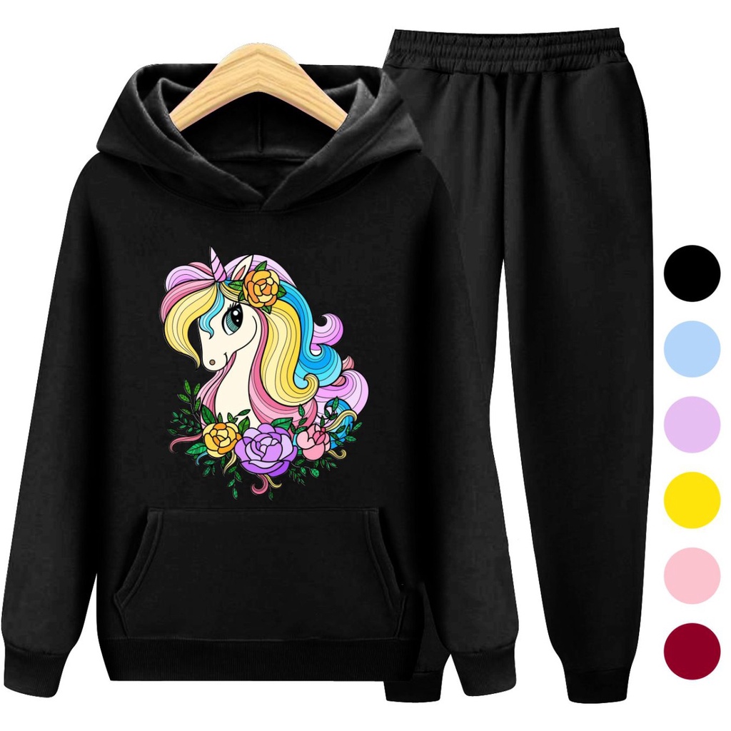 Setelan Anak Sweater Hoodie UNICORN / Sweater Anak Size S (3-5 Thn) M (5-7 Thn) XL(9-12 thn) XXL (13 + thn)