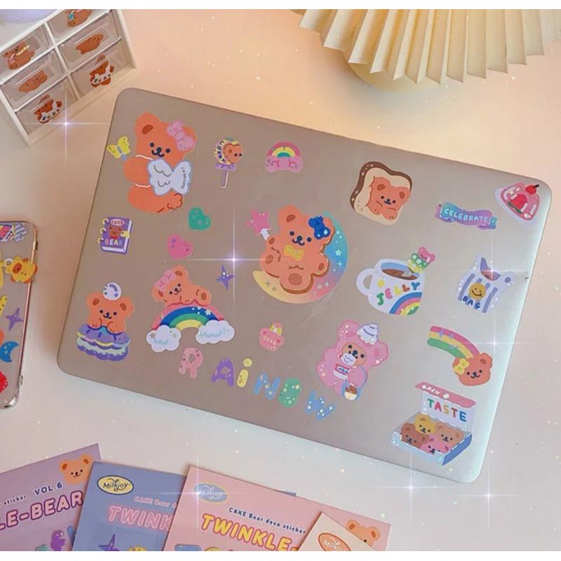 Twinkle-Bear - stiker dekorasi planner journal scrapbook - than air - stickers lucu [thehanscorner]-2