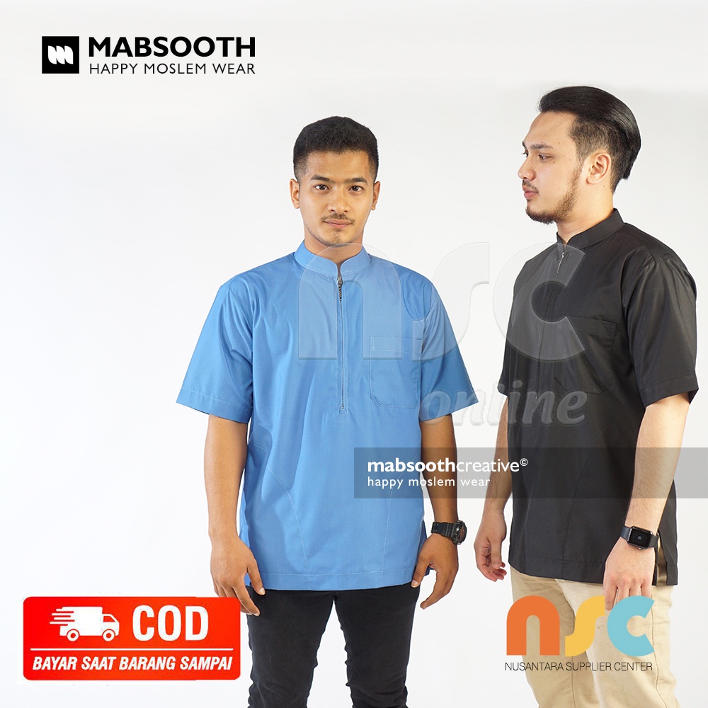 Baju Koko BIG SALE Baju Koko Pria Dewasa Lengan Pendek | Resleting Mabsooth(B8C5) baju koko anak lak