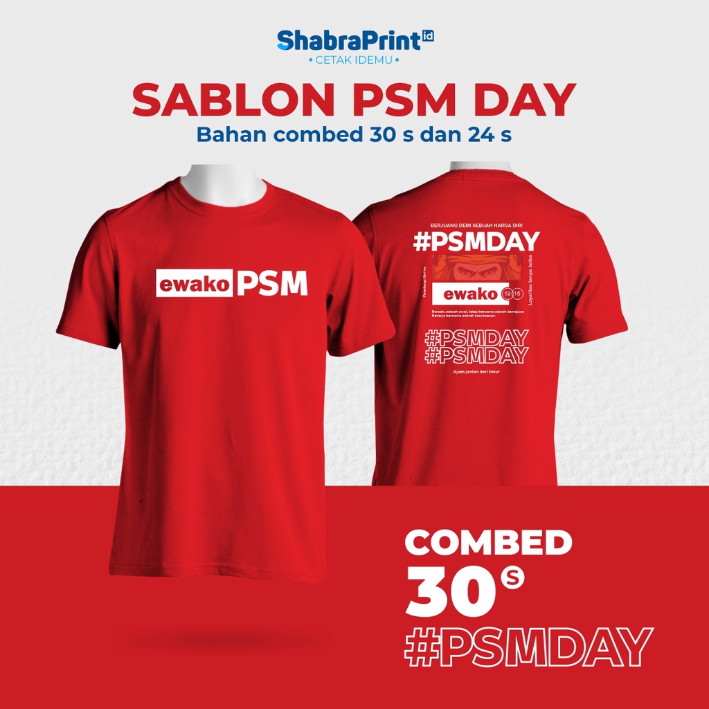 Kaos PSM DAY Makassar  / Baju PSM Makassar / Sablon Kaos PSM
