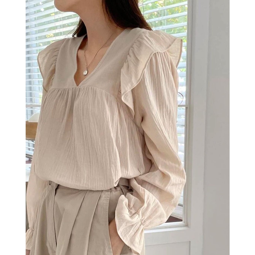 Alia Blouse Atasan Wanita Korean Style Crinkle Premium Blouse Wanita