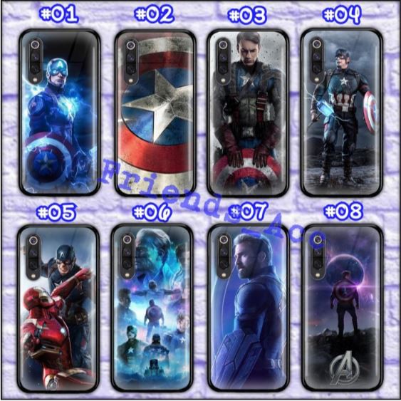 OPPO NEO 9 / A37 , OPPO A39 / A57 , OPPO A59 / F1S PREMIUM CASE CASING GLASS MOTIF CAPTAIN AMERICA