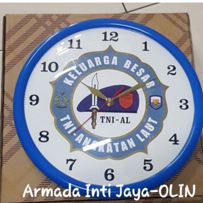 Jam dinding TNI AL.latar dasar putih | Jam dinding logo | Jam TNI AL | Jam dinding army