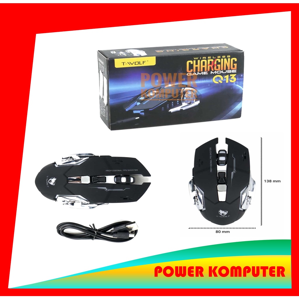 T-Wolf Wireless Mouse Rechargeable Mouse Rechargeable Wireless 2400DPI Mouse Wireless 2400 DPI Mouse