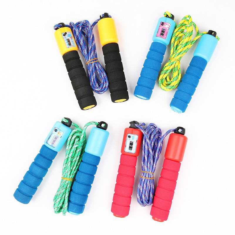 Skipping Jump Rope Soft Handle + Counter / Skipping Rope Exercise GYM Fitness / Tali Loncat Dengan Penghitung Lompatan Putar