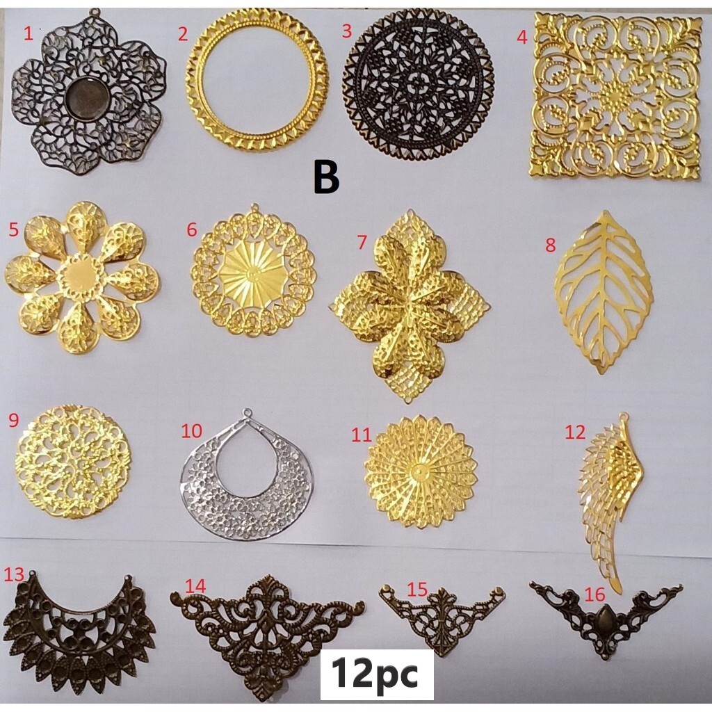 Ornamen Kerangka Lempengan Macam2 Model Type B, Harga/12Pcs