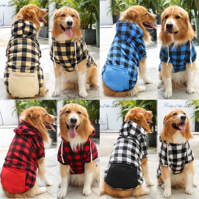 Autumn and Winter Fleece Golden Hair Tide Brand Zipper Pocket Sweater Large, Medium and Small Dogs Dog Clothes Law Fighting Pet Clothes