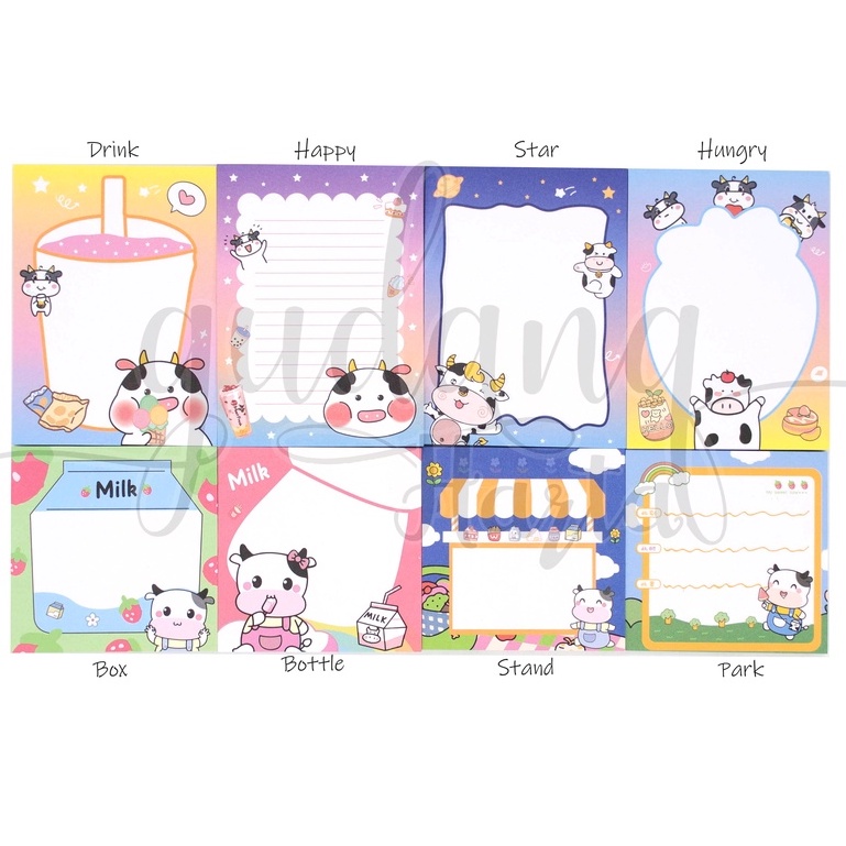 Sticky Notes Cutie Cow Notes Motif Sapi Imut GH 301318