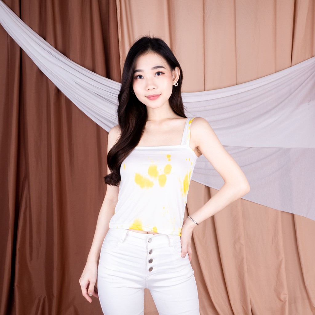 Korean Knit Tank Top | TANK TOP TALI RIB |SALE MURAH 1 KG MUAT 12PC-TDYE KUNING