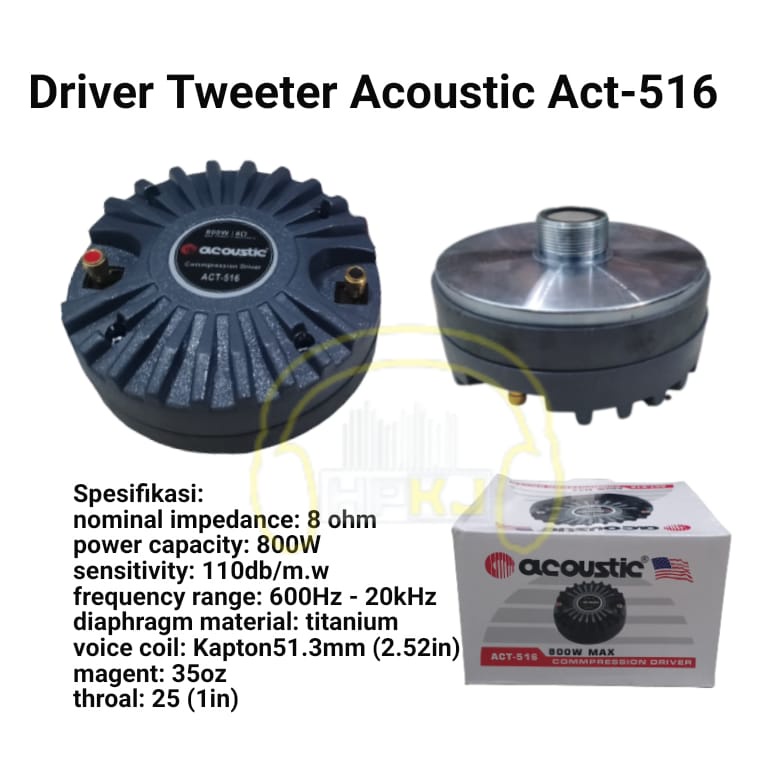 DRIVER TWEETER ACOUSTIC ACT-516 driver twiter compression 800W act 516