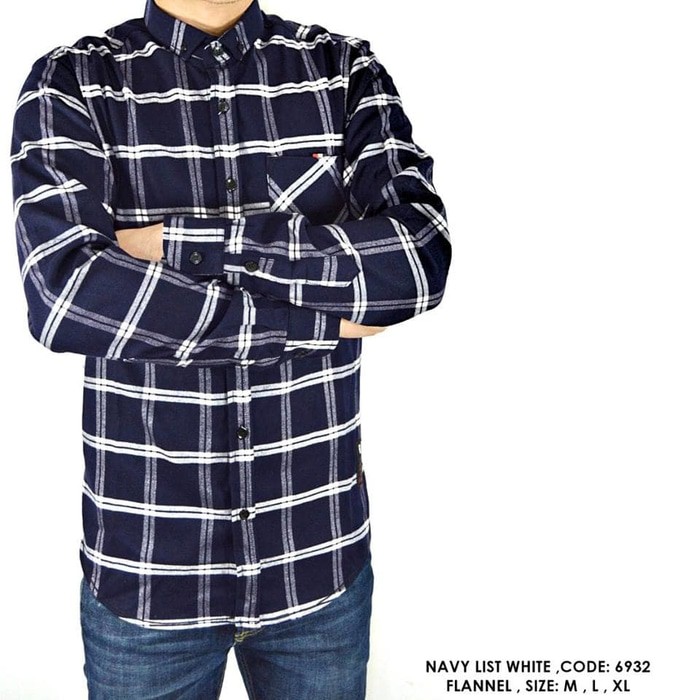 [VS] KEMEJA FLANEL PRIA LELAKI COWOK ABU-ABU TUA