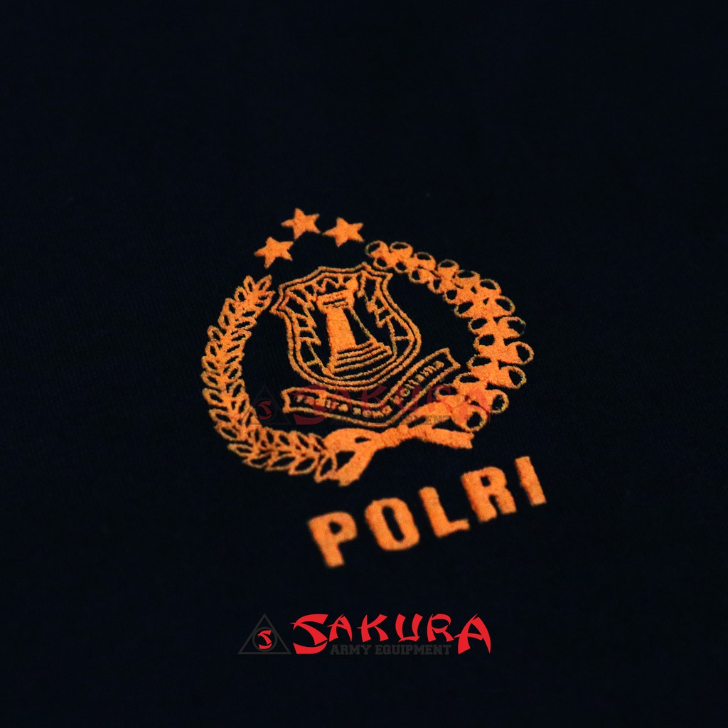 Kaos Polisi  Hitam Kaos Oblong Logo POLRI Warna Hitam