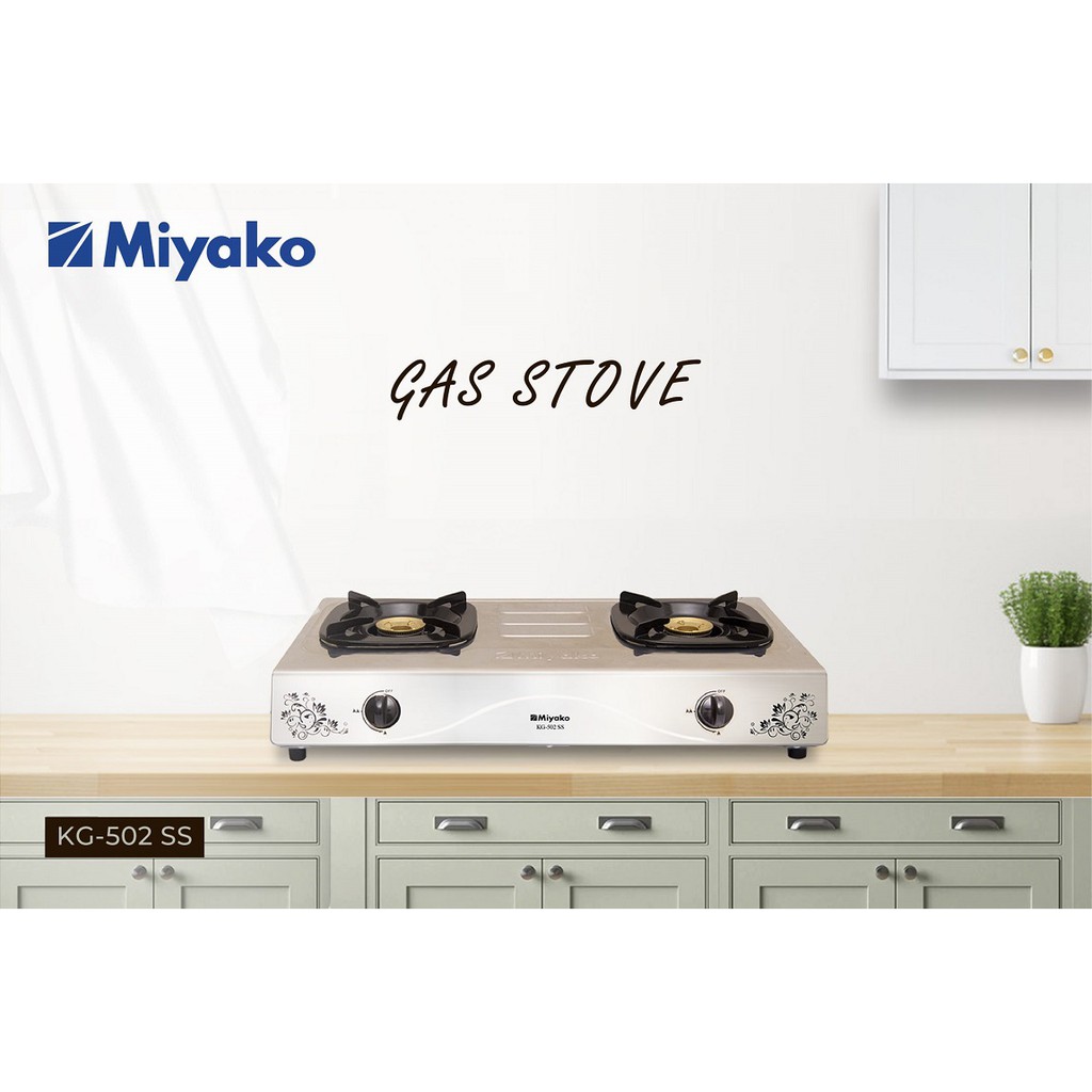 Miyako KG502SS – Kompor Gas 2 Tungku Stainless Steel