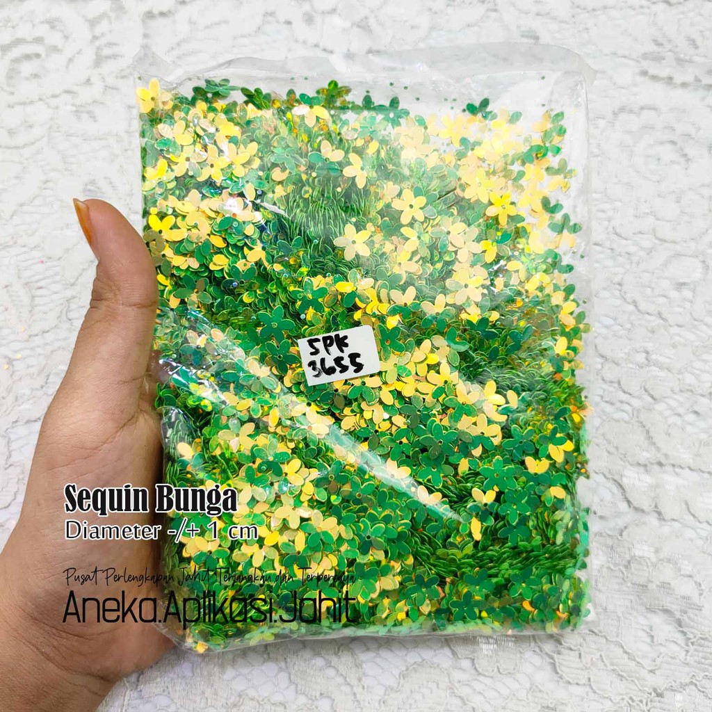 SEQUIN BUNGA 1 CM (5 GRAM) / PAYET RAMBOCI BUNGA 1 CM / PAYET PIRING