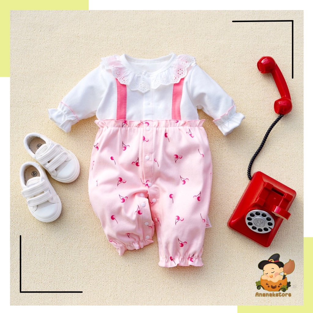 Ananakstore - Jumper Anak Perempuan / Jumper 0-12 bulan / Jumper premium Motif CERI PINK