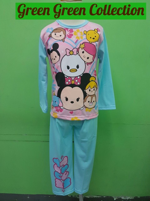 Baju Tidur/ Piyama Kaos Anak Disney Tsum Tsum