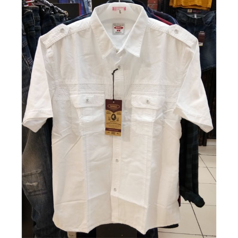 Gabrielle casual original mens IB03423FU kemeja lengan pendek pria putih