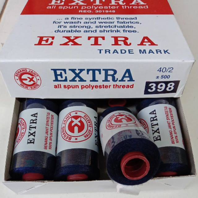 Benang jahit extra biru kode-398