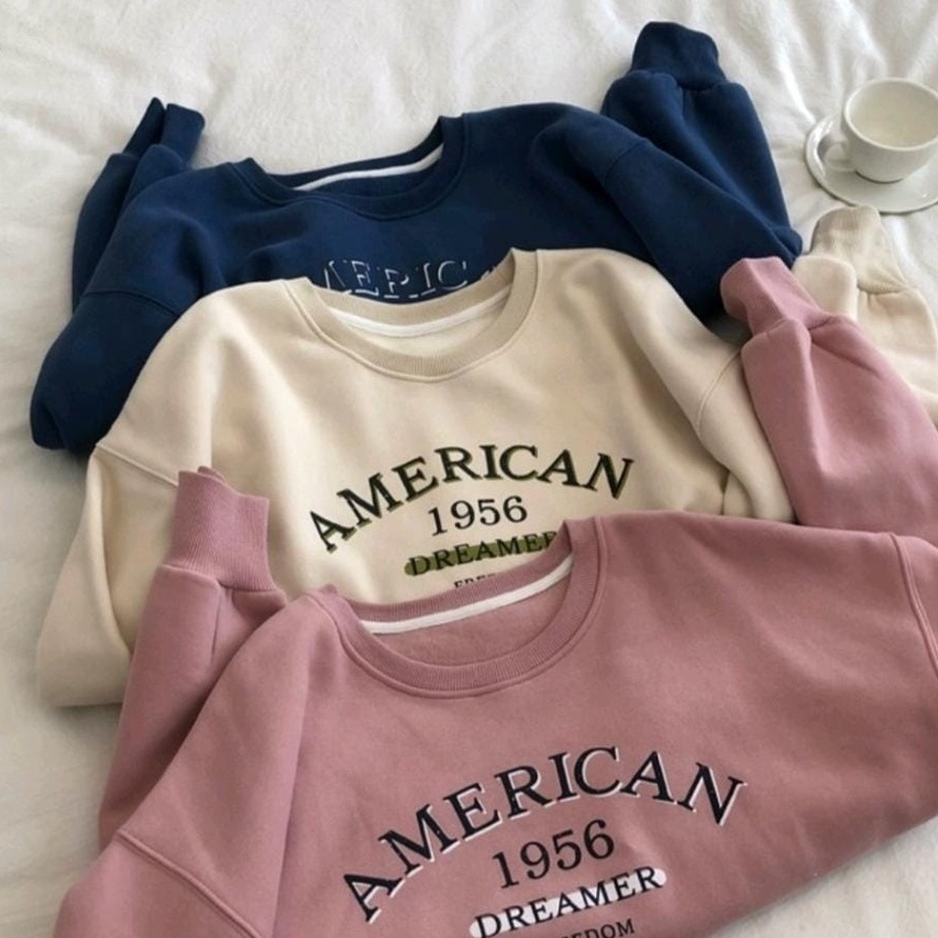 1956 AMEERICAN DREAMER CROOPE SWEATER / SWEATER CROOPE WANITA TEBAL