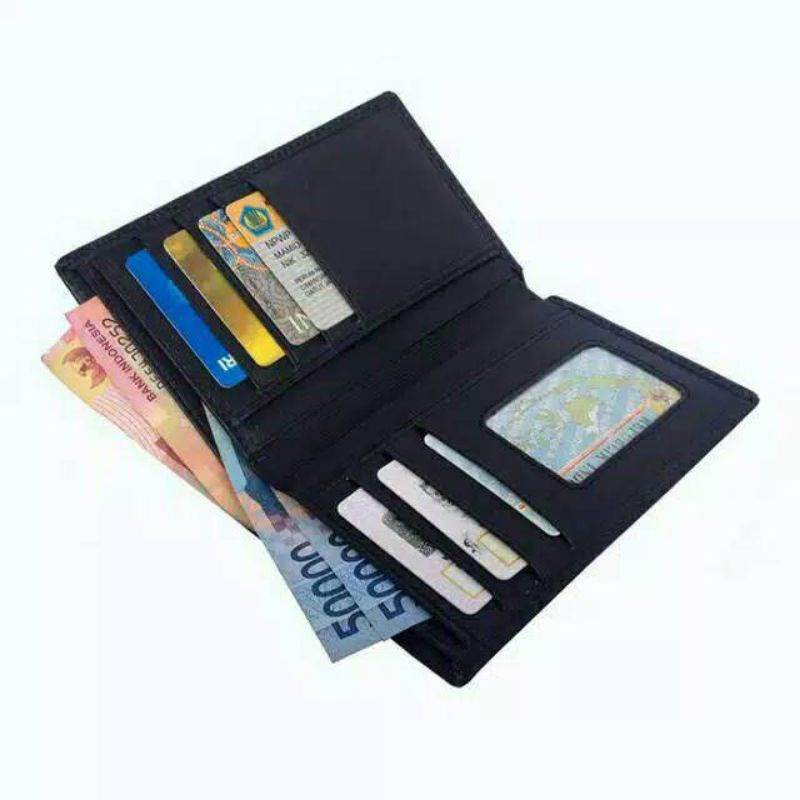 Dompet Kulit Pria 3/4 100% ORIGINAL Kulit Asli Tanpa Slot Tengah