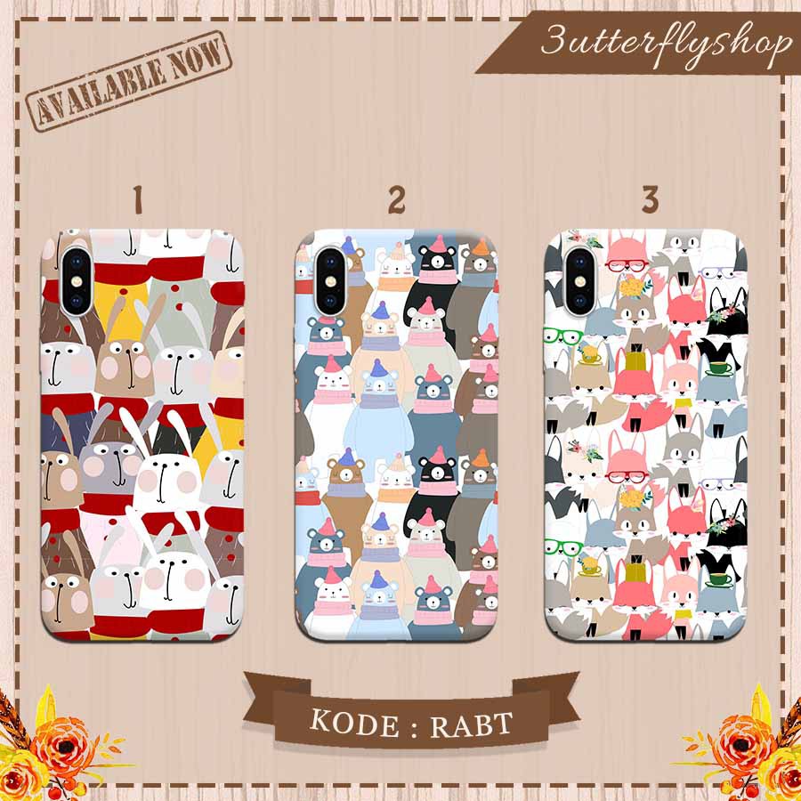 Rabbit Pattern Kartun casing case Oppo Vivo Realme Redmi Xiaomi Samsung Iphone