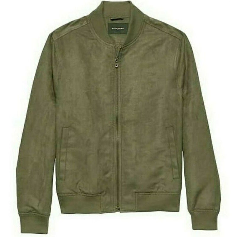 Jaket Bomber Banana Republic Suede Olive Original