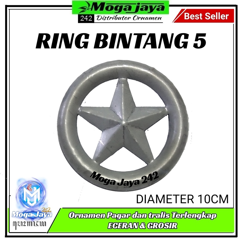 Ring bintang ornamen pagar tralis besi plat