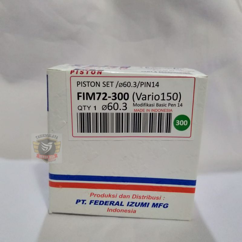 PISTON KIT SEHER KIT VARIO 150 FIM72 Pin 14 OS STD 50 100 150 200 250 300 FIM 100% Original