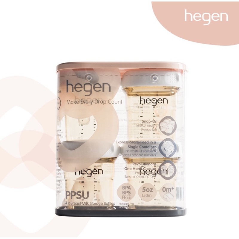 Hegen PCTO 150ml breastmilk storage (4-pack)