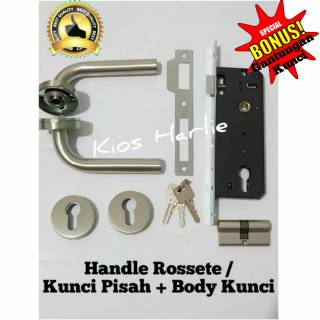 Paket Handle pintu  pisah Rossete bodi isi pintu  kunci  