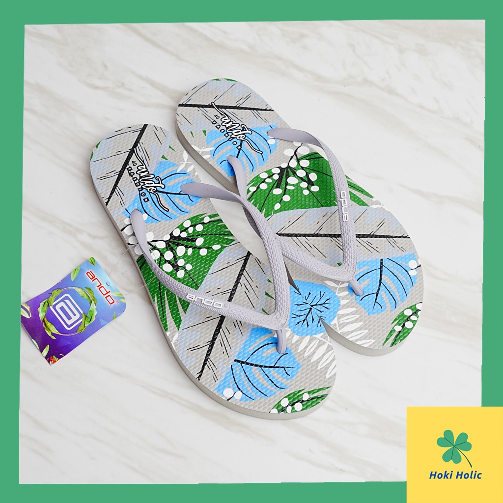 Ando Rossby - Sandal Jepit Wanita Lucu Terbaru - Motif Matahari - Sendal Jepit Ando - Sandal Ando Sunset