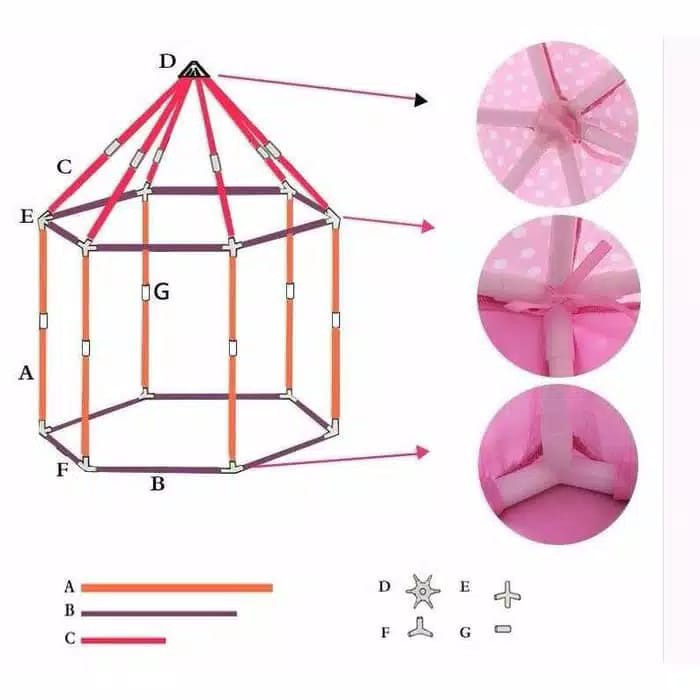 Tenda Anak Princess Kastil Mainan Indoor Outdoor Portable Impor FAS - 221