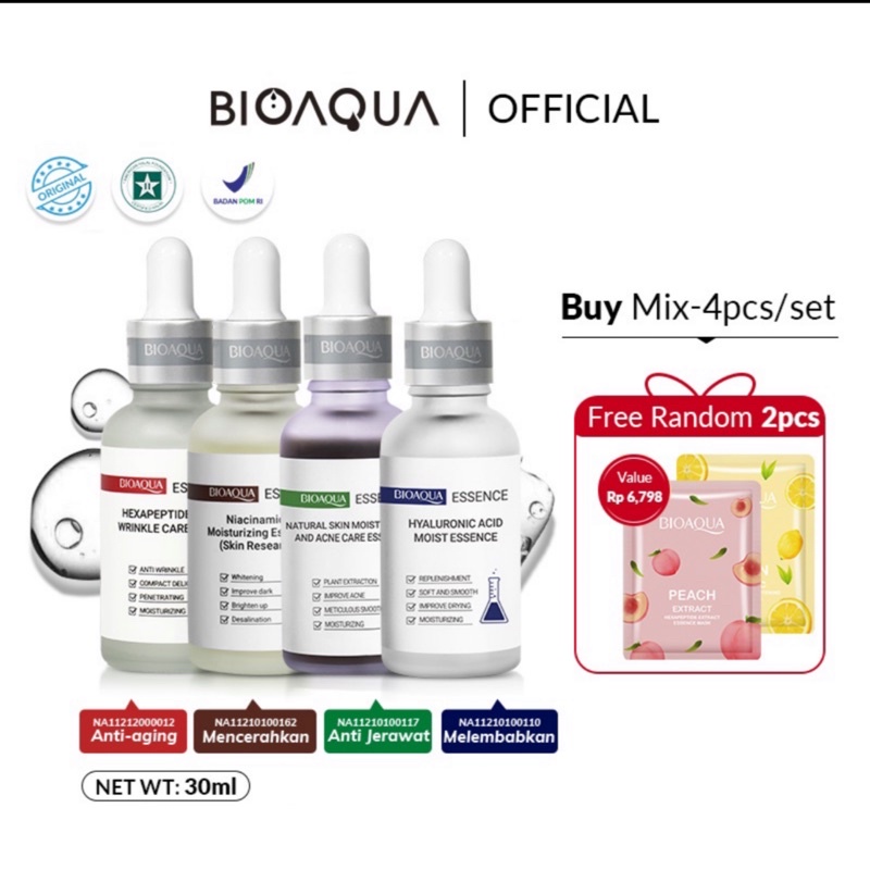 BIOAQUA SERUM MOISTURIZING ESSENCE 30ML NIACINAMDIE/HYALURONIC/