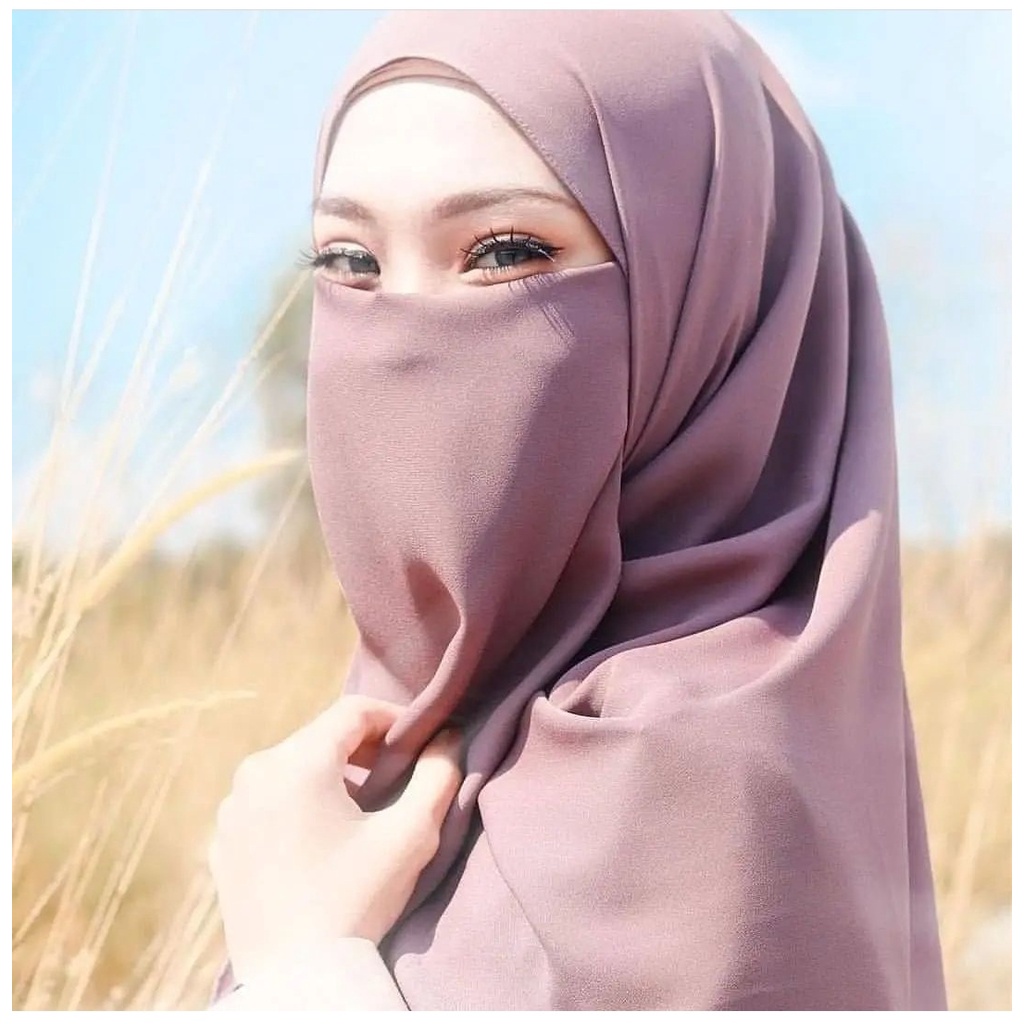COD CADAR TALI 2 LAYER CERUTY BABYDOLL / NIQAB TALI IKAT TANPA JAHITAN BAWAH MATA SIFON FASHION MUSL